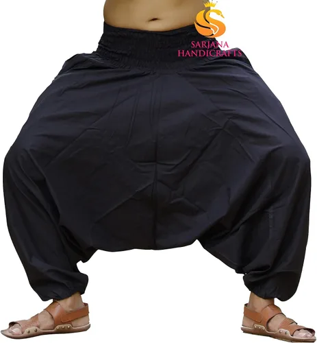 Vista 3 de SARJANA HANDICRAFTS Pantalones de harén unisex de algodón para hombre y mujer