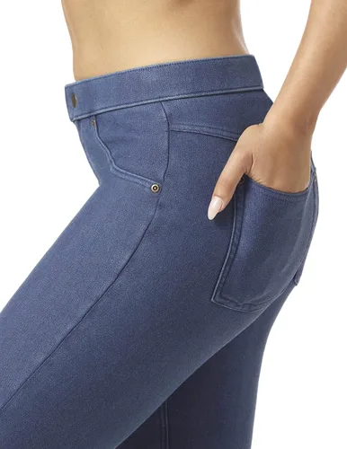 Vista 3 de HUE Leggings de mezclilla ultra suaves con forro polar para mujer, Café
