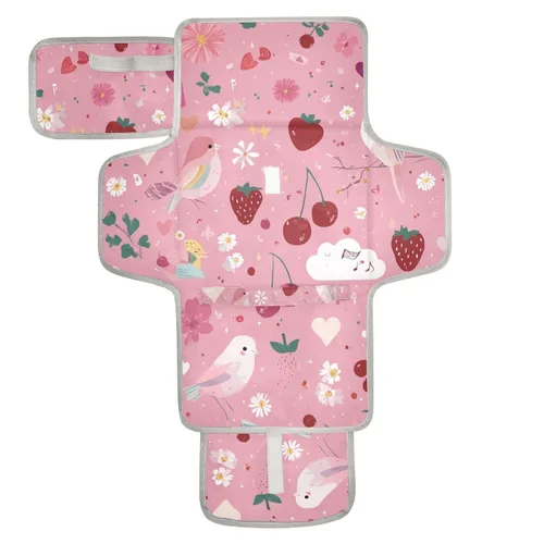 Vista 26 de Cambiador de pañales portátil, cambiador de pañales de viaje, impermeable, plegable, ligero, cambiador de bebé con almohada incorporada, perezosos