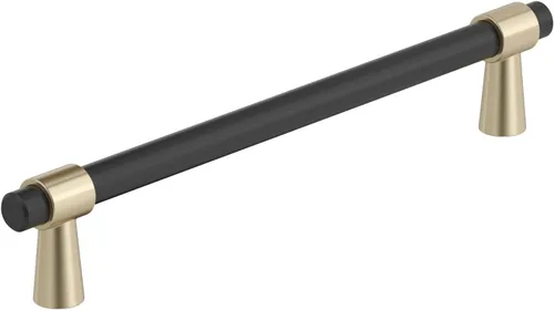 Vista 41 de Amerock BP37385FBG10 Mango de gabinete negro mate/níquel satinado Mango de gabinete de 3 pulgadas (76 mm) de centro a centro Mergence
