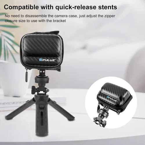 Vista 6 de Mini estuche de transporte para Insta360 GO 3 / GO 3S, funda portátil de fibra de carbono EVA, funda protectora rígida de viaje, funda de transporte