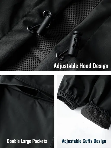 Vista 5 de SaphiRose Chaqueta impermeable ligera para mujer, rompevientos con capucha