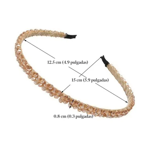 Vista 5 de Cuizhiyu Paquete de 4 diademas de diamantes de imitación de cristal para mujeres y niñas, de doble fila, con cuentas brillantes, aros