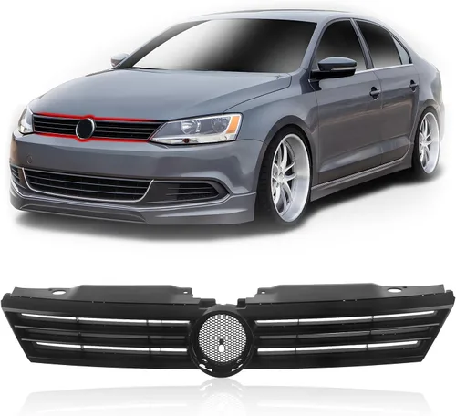 Vista 9 de CarPartsDepot Rejilla delantera compatible con Volkswagen Jetta (1999-2005 Jetta Black)