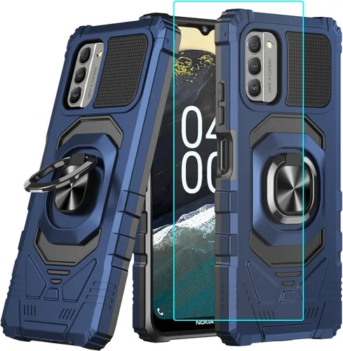 Vista 8 de Funda para Nokia G310 5G con protector de pantalla, funda magnética para teléfono Nokia G310, soporte de anillo de automóvil esmerilado, parte