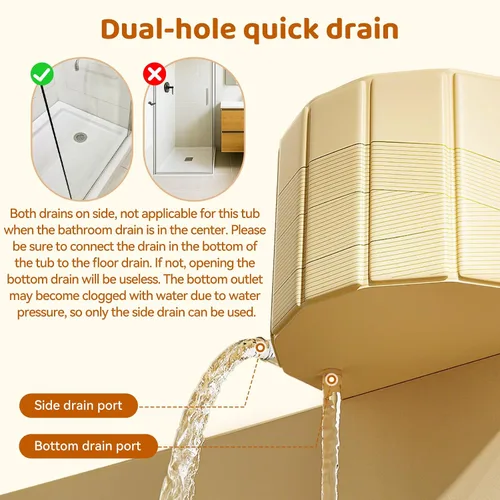 Vista 3 de Bañera Plegable Portátil, Bañera Independiente Sin Instalación, Bañera de SPA para Baño de Remojo, Cabina de Ducha Plegable Baño Caliente y Frío