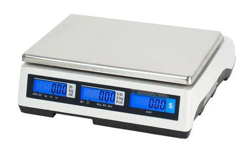 Vista 2 de CAS S2000 Jr - Báscula electrónica de cálculo de precios, capacidad de 60 libras, rango doble, báscula de alimentos comerciales certificada por NTEP