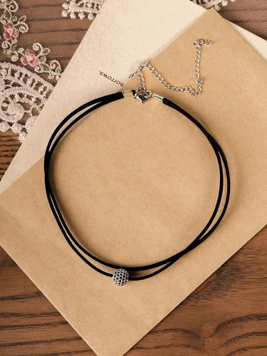 Vista 6 de Sacina Gargantilla gótica hippie con anillo en O, gargantilla de piel sintética negra, gargantilla negra, gargantilla gótica bohemia, regalo