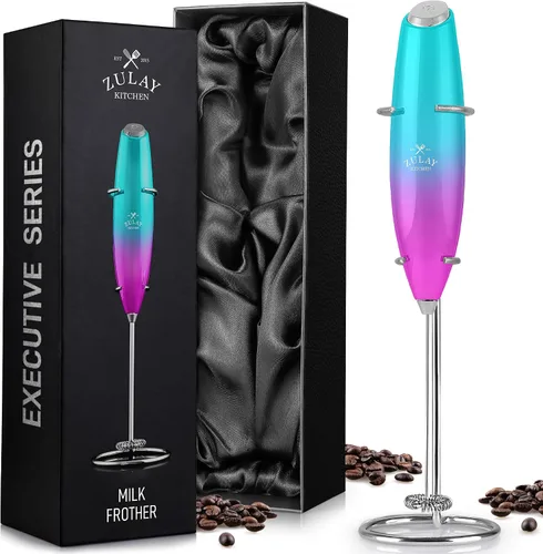 Vista 171 de Zulay Milk Boss Espumador de leche potente manual, hace espuma para latte, batidor para mezclar bebidas, café, miniespumador para capuchino, frappé