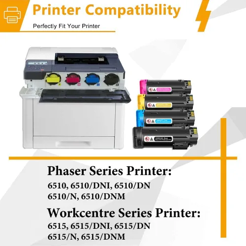 Vista 3 de 6510/ 6515 Cartucho de tóner de alta capacidad 106R03480 106R03477 106R03478 106R03479 Reemplazo para tinta de impresora Xerox Phaser