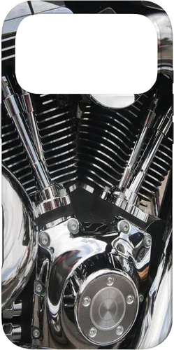 Vista 22 de iPhone 16 Motor de la motocicleta primer plano brillante caso de motociclista