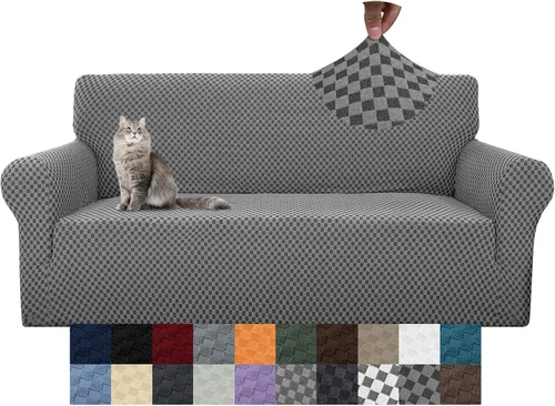 Vista 62 de YEMYHOM Funda para sofá con diseño jacquard de alta elasticidad, funda para silla de sala de estar, a prueba de mascotas, perros y gatos