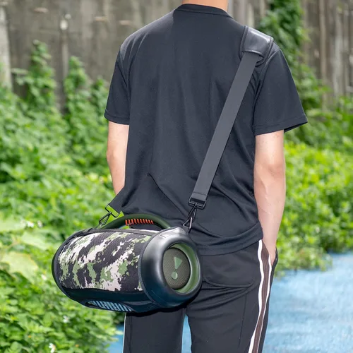 Vista 4 de Estuche de transporte de viaje para JBL Boombox 3, funda impermeable para altavoz portátil con correa para el hombro