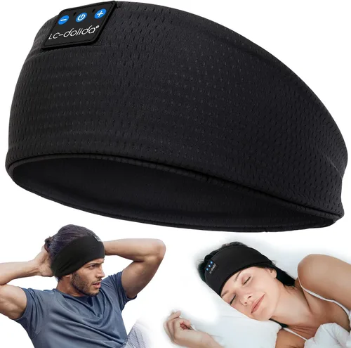 Vista 15 de LC-dolida Auriculares para dormir Bluetooth 5.4, con diadema inalámbrica, máscara de sueño para dormir, deportes, regalos, entrenamiento, correr