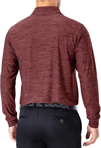 Vista 37 de NAVISKIN Camisas polo para hombre, de secado rápido, UPF 50, manga larga y corta, que absorben la humedad