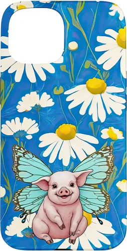 Vista 6 de Adorable Pig Piglet with Butterfly Wings Daisy Flower Sweet Case for iPhone 17