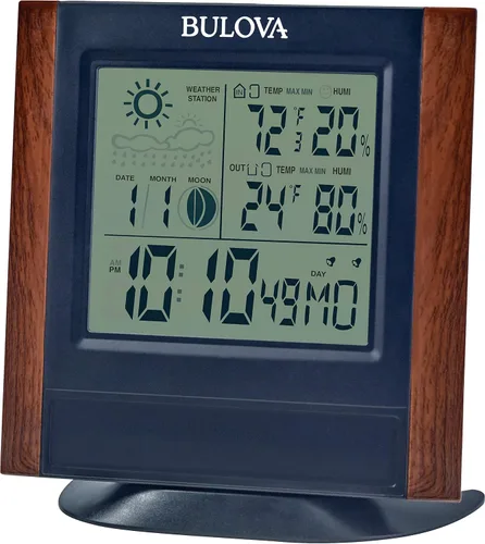 Vista 3 de Bulova Forecaster B1708 - Reloj de mesa versátil, marrón y negro