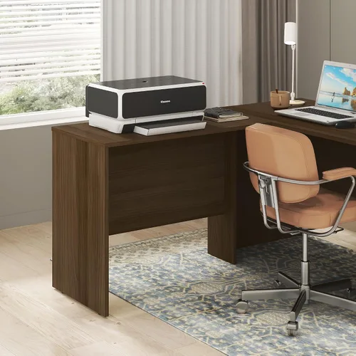 Vista 11 de Furinno Roger 60 Inch Executive Desk with File Cabinet, Home Office Desk with 3-Drawer Fixed Pedestal Filing Cabinet, Desk Cord Grommet, for Home