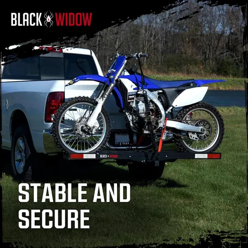Vista 5 de Black Widow Portabicicletas Pro de Aluminio Anodizado para Bicicletas de Tierra para Bicicletas de Adultos, Motocicletas o Bicicletas de Neumáticos