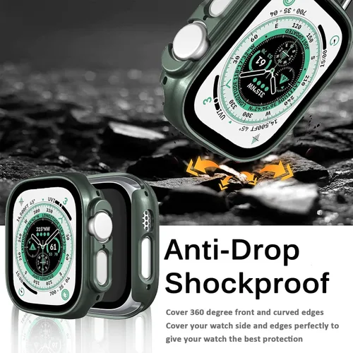 Vista 4 de Miimall - Funda para Apple Watch Ultra 1 2 3 4 de 1.92 pulgadas, marco de policarbonato duro de alta calidad