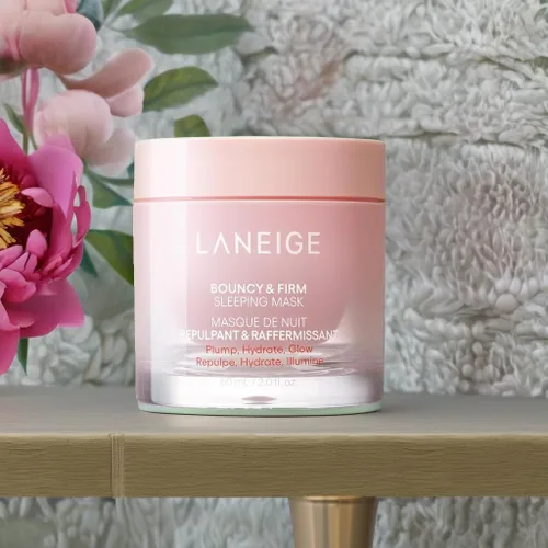 Vista 7 de LANEIGE Mascarilla nocturna revitalizante, suave, con complejo de peonía y colágeno, hidratación que fortalece la barrera