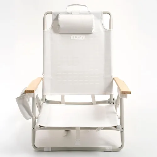 Vista 7 de SUN'Y Escapes - Silla de playa tipo mochila, fabricada con plásticos encuadernados al océano, personalizable con accesorios MOLLE, ultraligera