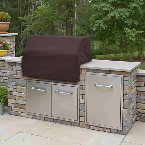 Vista 4 de Covers & All Cubierta de parrilla integrada para parrilla al aire libre – Resistente 18 oz impermeable cubierta de parrilla de barbacoa incorporada