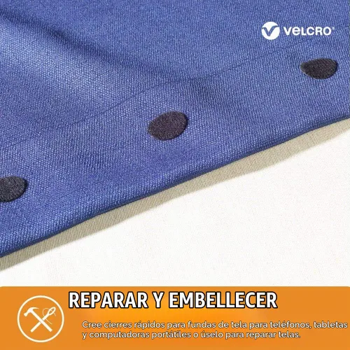 Vista 7 de VELCRO Brand para telas Cinta adhesiva de tela permanente con parte posterior pegajosa para alteraciones y dobladillo Desenganchar y pegar - Sin