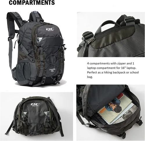 Vista 4 de Diamond Candy - Mochila de senderismo impermeable de 40 litros para hombres Gris