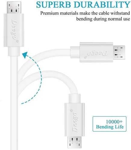 Vista 2 de DEEGO Cable micro USB, cable de carga extra largo de 15 pies para controlador de PS4, cable de carga Android duradero compatible con Samsung Galaxy
