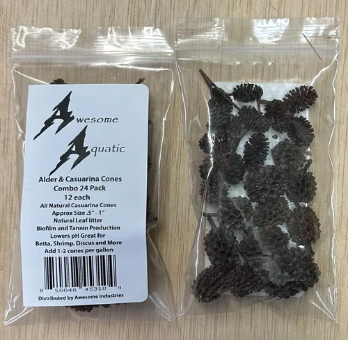 Vista 5 de Awesome Aquatic - Tanque de camarones Betta con conos de aliso y casuarina promueve el hábitat natural, la cría, la producción de taninos mejora