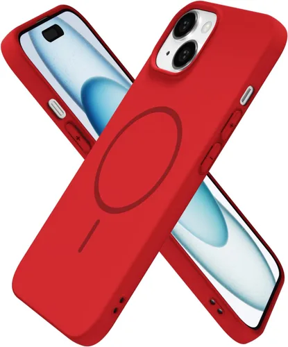 Vista 182 de Oakxco Funda de Silicona Mag Safe para iPhone 12 Pro Max, Funda Magnética Delgada y Fina Compatible con Carga Inalámbrica MagSafe, Bonita Funda