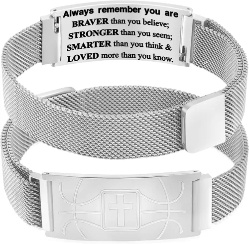 Vista 67 de Regalos de graduación, pulsera de fútbol, fútbol, baloncesto, béisbol, regalos de pulsera, pulseras de cruz de fe para hombres, bautismo, primera