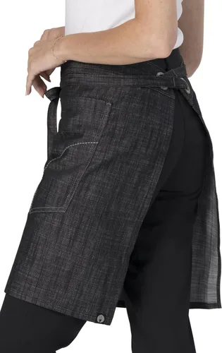 Vista 4 de Chef Works Delantal unisex Corvallis Half Bistro Negro