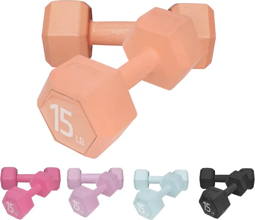 Vista 8 de Juego de pesas para mano de 5/10/15/20/25/36 libras, 5 opciones de colores, pesas libres de ejercicio y fitness, para mujeres y hombres