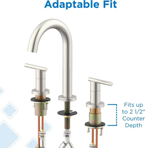 Vista 10 de Gerber Plumbing Parma - Grifo de lavabo de dos manijas, acabado cepillado, 1.2 GPM cepillado níquel