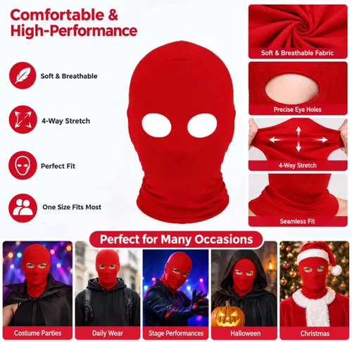 Vista 3 de Máscara de cara completa de elastano para hombre y mujer, disfraz de Halloween, cosplay, ojos abiertos, elástico, con capucha Zentai Verde