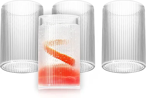 Vista 6 de LEMONSODA - Vasos de cóctel vintage Highball, 12 onzas, juego de 4
