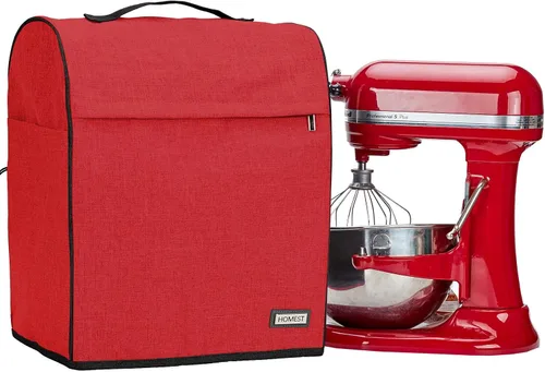Vista 13 de HOMEST Funda Acolchada Antipolvo para Batidora de Pie con Bolsillos Compatible con KitchenAid de 5/4.5 Cuartos de Galón Cabezal Inclinable, Negro