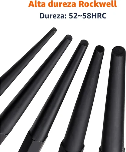 Vista 4 de Amazon Basics Juego de punzón y cincel de acero al cromo vanadio de 16 piezas con bolsa de almacenamiento