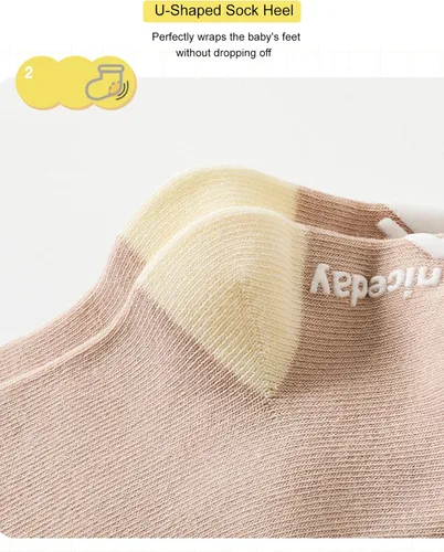 Vista 5 de BEHELE Calcetines antideslizantes hasta la rodilla para bebés y niños pequeños con agarres para niñas y niños, calcetines antideslizantes