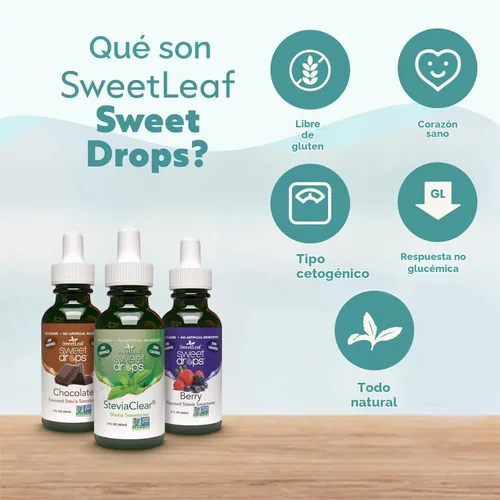 Vista 7 de Stevia líquida Sweetleaf, 2 onzas Gotas dulces, extracto orgánico de hoja de stevia, cero calorías, sin eritritol, sustituto del azúcar