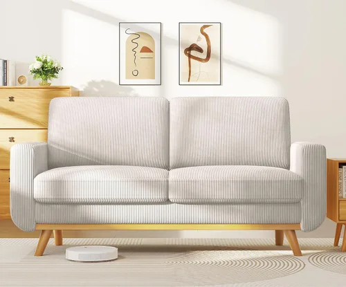 Vista 72 de Vesgantti Sofá modular en forma de U de 119 pulgadas, sofá modular de pana con asiento profundo y soporte de resortes, sofá convertible con 2 Beige
