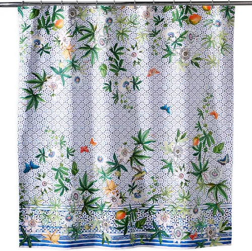 Vista 25 de Maison d' Hermine Cortina de ducha 100% algodón, un panel, 70 x 72 pulgadas, cortinas de ducha de tela lavable para baño, fácil de colgar con 12