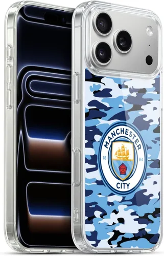 Vista 108 de Head Case Designs Funda de gel con licencia oficial del Manchester City Man City FC Blue Moon Badge Camou [protección de grado militar] compatible