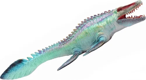 Vista 13 de Figura de acción de Mosasaurus, juguete realista de dinosaurio de mandíbula ancha, monstruo marino Mosasaurus, modelo de animal oceánico de plástico