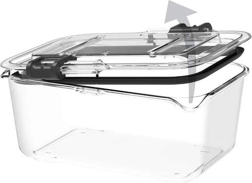 Vista 3 de Prepara Latchlok - Recipiente de almacenamiento de alimentos Tritan de 5.25 tazas, juego de 2, transparente