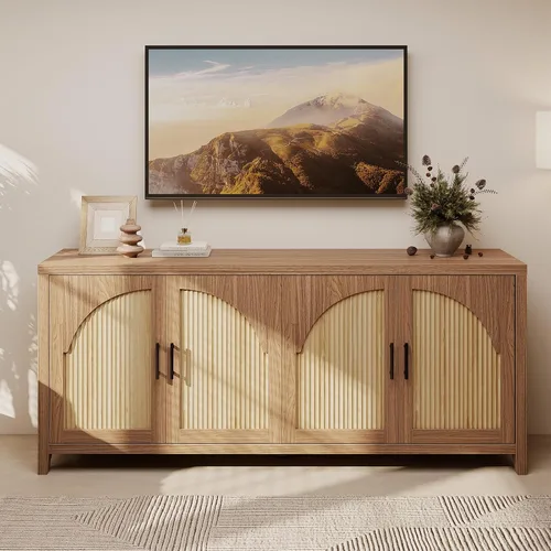 Vista 11 de Bestier Aparador moderno de 37" con almacenamiento, roble negro