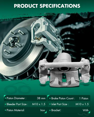 Vista 2 de SCITOO - Conjunto de pinza de freno de disco trasera izquierda con soporte para Buick, para Chevy, Oldsmobile, para modelos Pontiac - Para Allure
