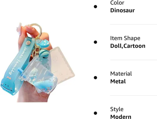 Vista 8 de Rertnocnf Lindo llavero de animal líquido flotante Kawaii llaveros mochila colgante colgante pulsera llavero llavero para niñas mujeres